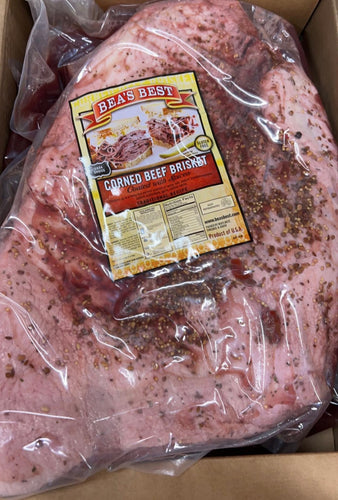 Corned beef Brisket raw with spices. - Martinelli Meats LLC