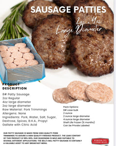 2oz Premium Breakfast Sausage Patties - Martinelli Meats LLC