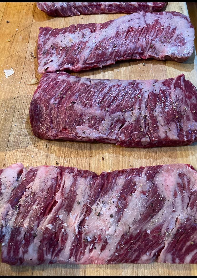 8 oz Outer Skirt Steak, USDA Choice Angus Beef, Peeled & Pinned